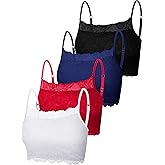 Boao 4 Pieces Women's Lace Camisole Stretch Half Cami Breathable Bra Comfort Lace Bralette Top for Lady Girls