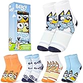 Bluey Girls Calf Socks, Pack of 5 Soft Breathable Kids Socks - Gifts for Kids