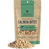 Vital Essentials Freeze Dried Raw Dog Treats, Salmon Bites Treats, 2.5 oz