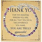 HXOGD Thank You Gifts for Women, Inspiration Natural Stone Bracelet for Women, Appreciation Gifts for Coworker Teacher Family Friend Sister Christmas Gifts