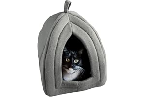 Cat House - Indoor Bed with Removable Foam Cushion - Pet Tent for Puppies, Rabbits, Guinea Pigs, Hedgehogs, and Other Small A