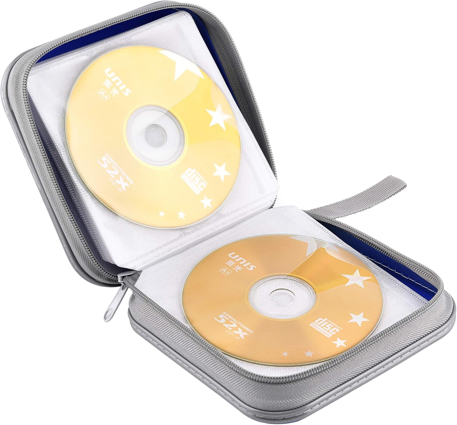 Bivisen CD Case, DVDS Wallet Holder, CD/DVD Case Wallet 40 Discs Heavy Duty Bag Binder Storage Booklet Album (Blue): Home Improvement