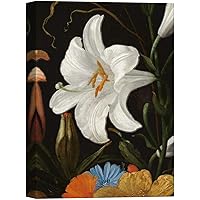 SIGNWIN Canvas Wall Art White Easter Oriental Lily Floral Flower Oil Painting Impressionism Romantics Closeup Colorful for Living Room, Bedroom, Office - 12x18 inches