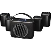 Rocksteady Stadium 4 Bluetooth Speaker &amp; Subwoofer Bundle &ndash; 4 Speakers + Sub | Portable Multi-Room, Indoor/Outdoor System | Up to 30-Hr Battery | 150 ft Range
