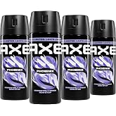 AXE Body Spray Phoenix 4 Count Apollo 48 Hour All Over Fresh 2.9 oz | For gym days, Helps fight odor &amp; stay fresh, With Spray Tech, Phoenix scent