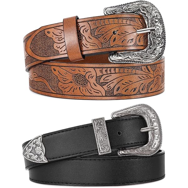 UTOWO Adjustable Vintage Western-Belts for Women Men  display picture 2