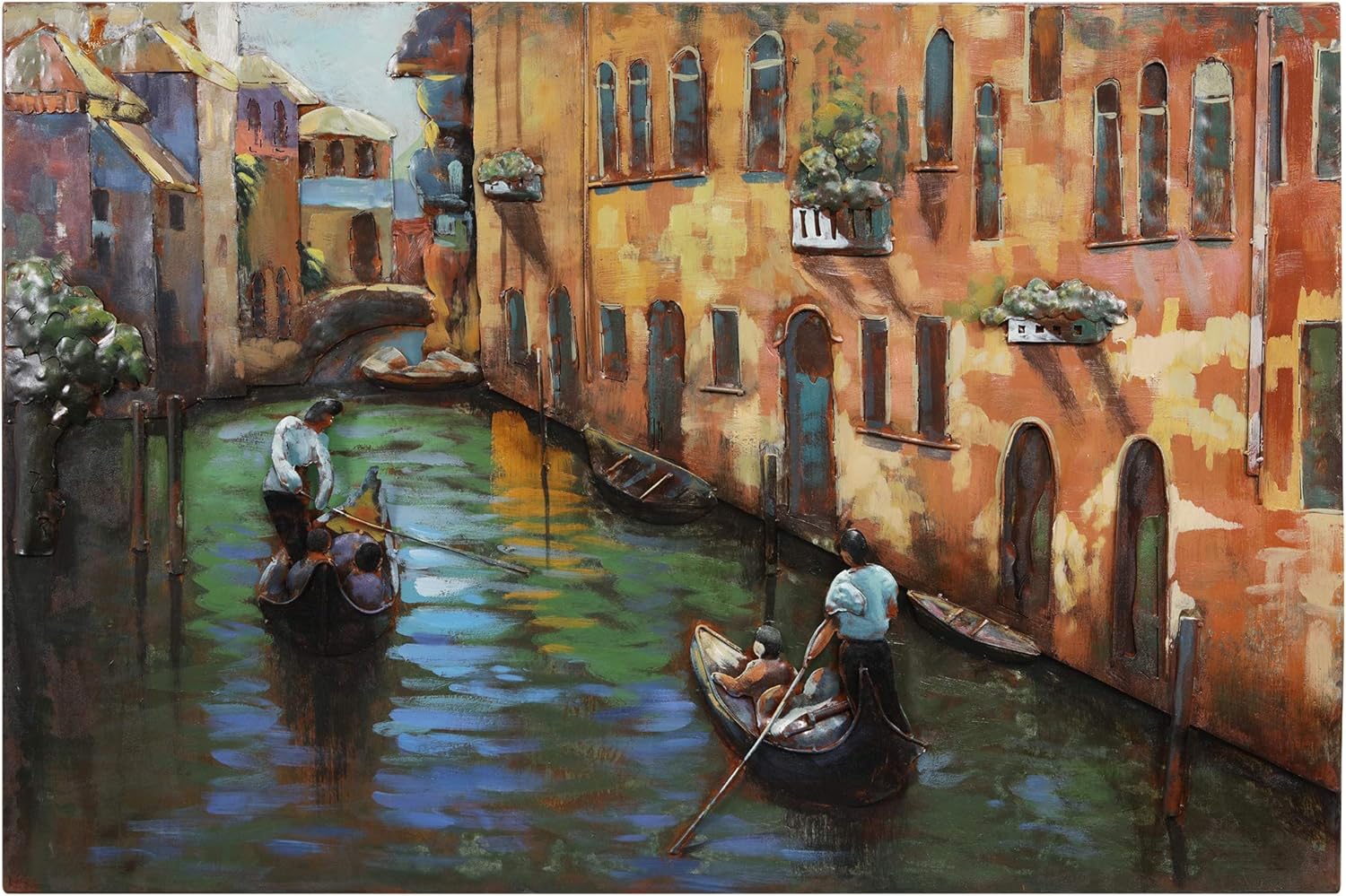 Mixed Media - Empire Art Direct Venice Mixed Media Iron Hand Painted Dimensional Wall Art, 48