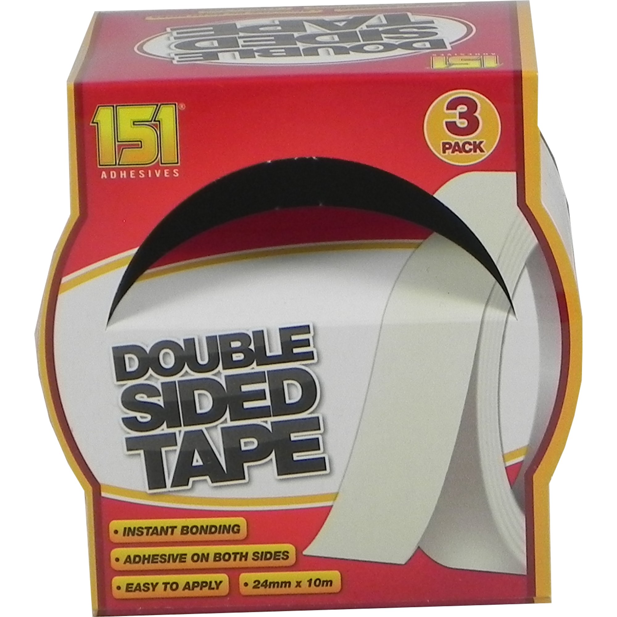 151 Double Sided Tape Pack of 3 24mm x 10m