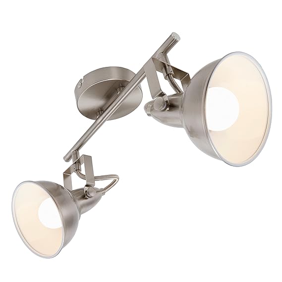 Briloner Leuchten Deckenleuchte, Strahler 2 dreh- & schwenkbare Spots, Decken-Lampe Metall, Vintage / Retro / Industrial, max