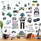 decalmile Gamer Wall Decals Gaming Controller Eat Sleep Game Joystick view 2