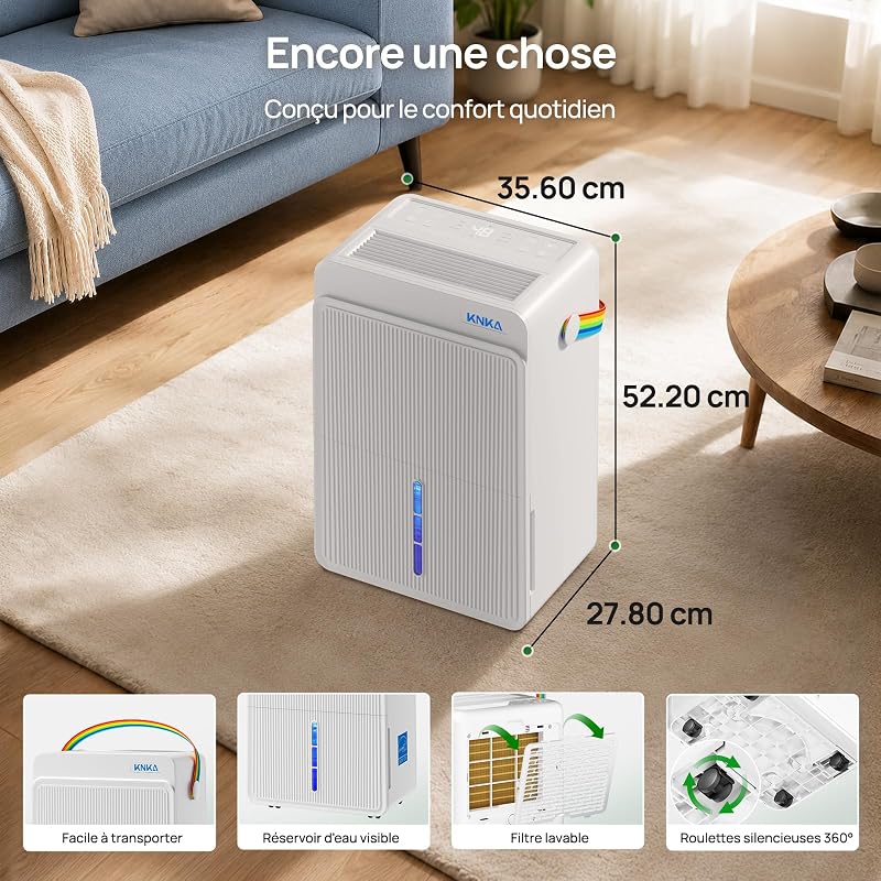 Deshumidificateur d Air 25L/jour Trois Modes de Fonctionnement