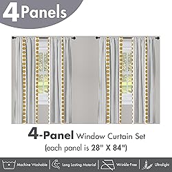 Ambesonne Geometric Window Curtains Pack of