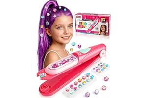 DreUPre Hair Gem Stamper Kit – Reusable Hair Bedazzler with Bling Hair Gems, Easy Press-On Hair Rhinestones for Girls, Kids &