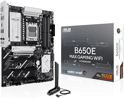 B650E MAX Gaming WiFi - Placa Base AMD B650 ATX, DDR5, PCIe 5.0, Tres Ranuras M.2, Wi-Fi 6E, Realtek 2.5Gb Ethernet, DisplayPort, HDMI, USB 10 Gbps Tipo-A y Tipo-C, BIOS Flashback, Aura Sync