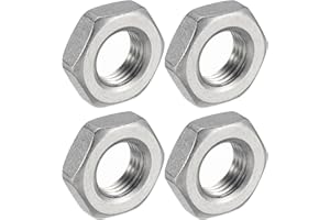 uxcell 4Pcs Cast Pipe Fitting Hex Locknut, 304 Stainless Steel Hex Lock Nut PT 1/4" Female Thread for Plumbing Fixed, Water B