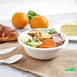 Ask Packaging 240 ml Bagasse Bowls - 100 Pack, Biodegradable Microwavable view 2
