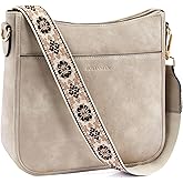 BOSTANTEN Crossbody Bags for Women Trendy Vegan Leather Hobo Purses Shoulder Handbags Wide Shoulder Strap