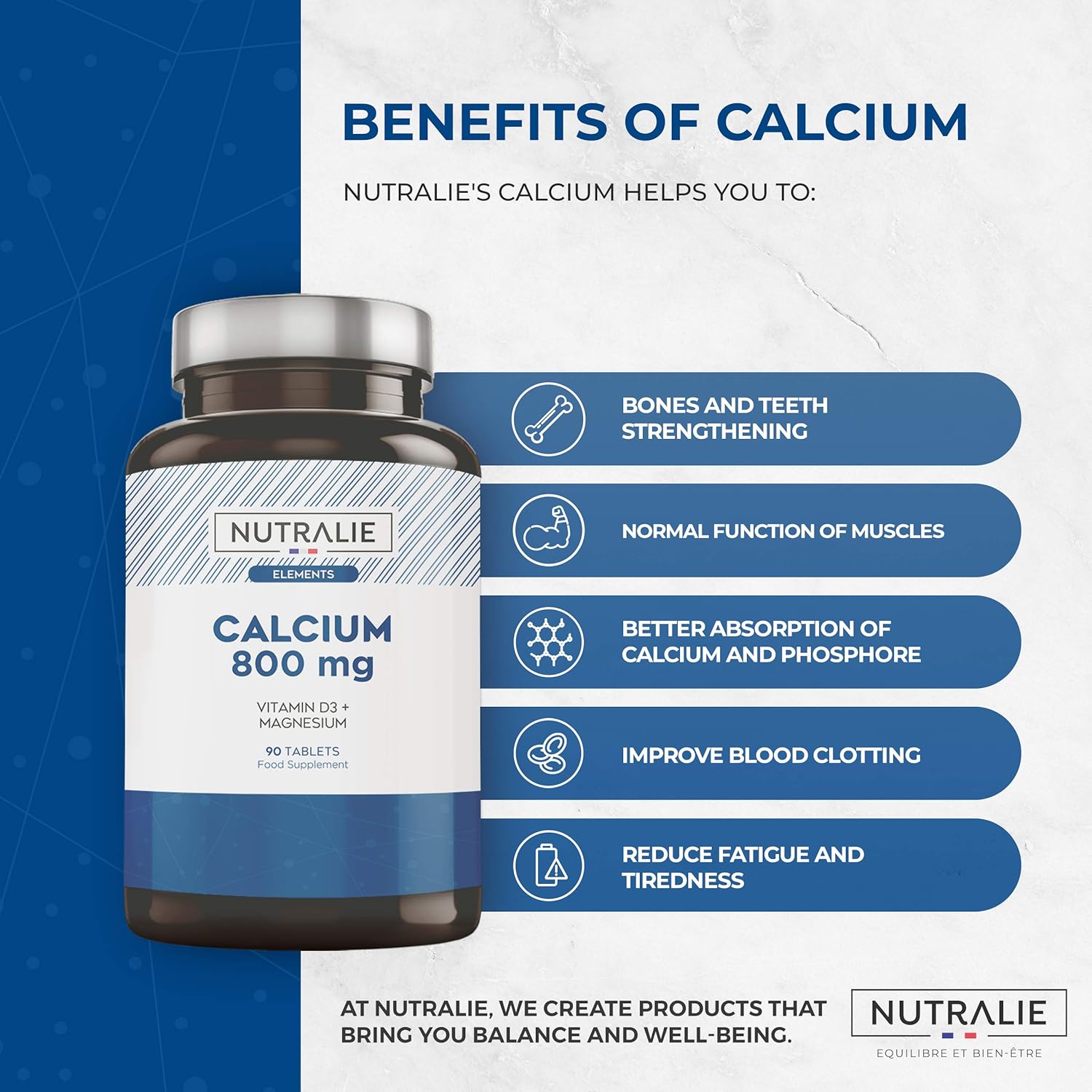 Calcium Magnesium Vitamin D, 800mg Calcium Carbonate, CalciumSupplement with Magnesium and Cholecalciferol - Image 4