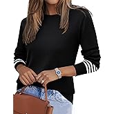 Zeagoo Womens 2026 Fall Sweaters Long Sleeve Tops Classic Crew Neck Pullover Sweaters Loose Dressy Casual Basic Clothes