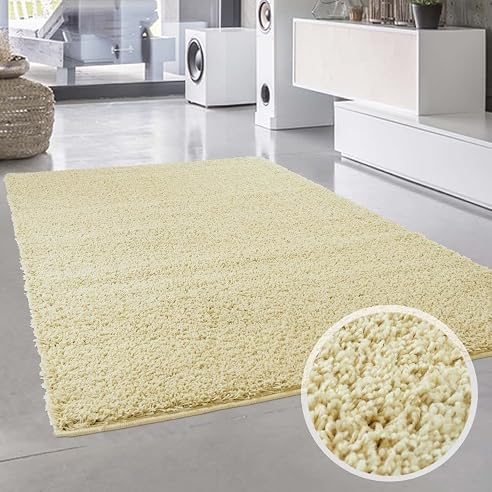 Shaggy Teppich Hochflor Langflor Einfarbig Uni Rund Rechteckig