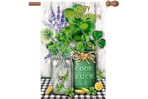 Flagmax St. Patrick's Day Flag, Shamrock 28 x 40 Inch Clover House Flag for Garden & Home Decorations