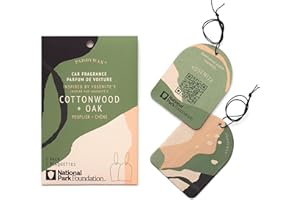 Paddywax National Parks Collection Hanging Car Air Freshener, Car Accessories, 2 Pack, Yosemite (Cottonwood + Oak)