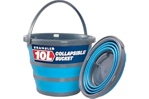 Bramble - 10 Litre Collapsible Bucket, Multi-use Portable Cleaning Bucket, Fishing Camping Silicone Bucket, Space Saving Desi