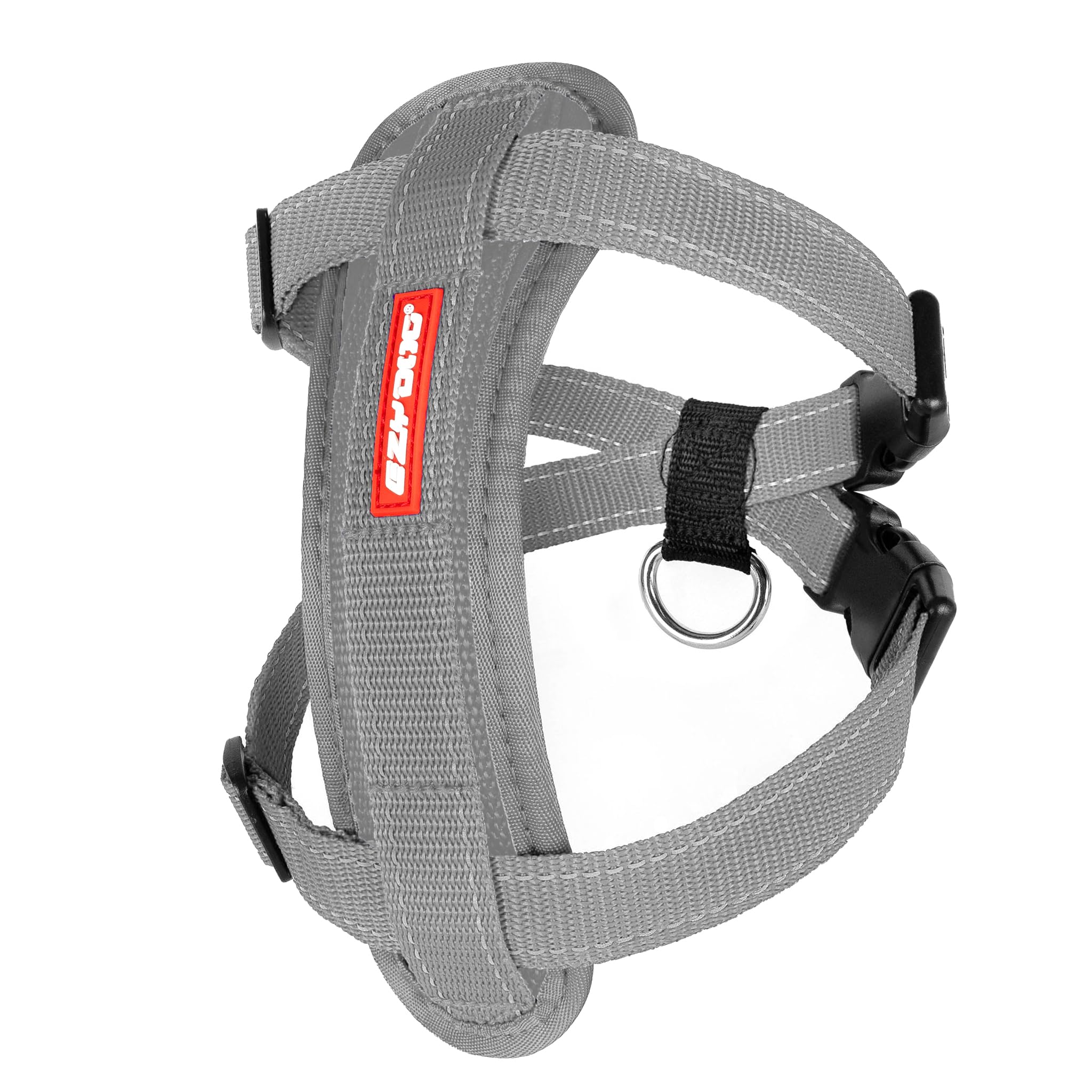 EZYDOG Classic Chest Plate Dog Harness | Small, Medium, Large K9 Harness With Reflective Stitching, No Pull, Breathable Material (Grey)