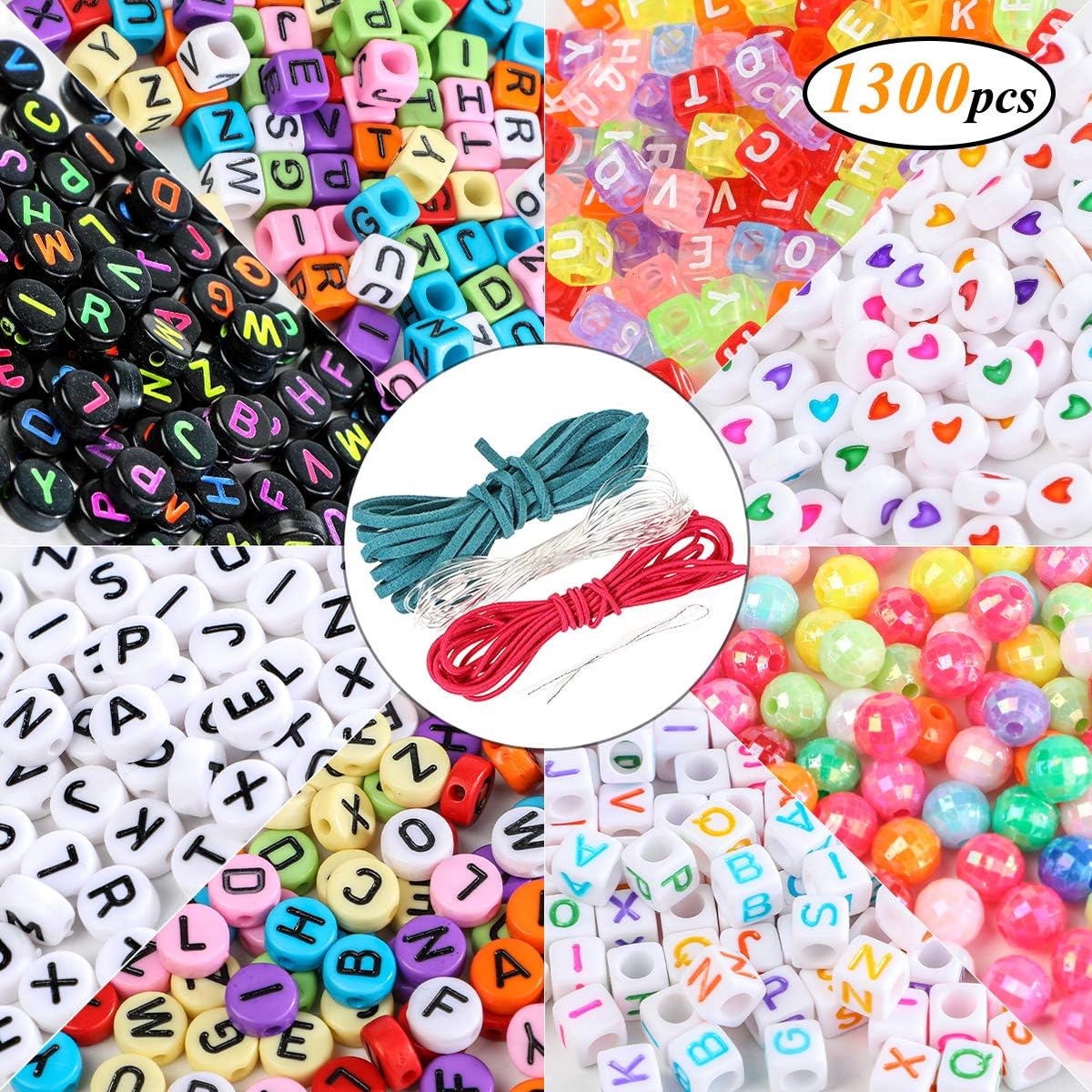 Cuentas de letras Abalorios Letras Redondas Cuentas Alfabeto para
