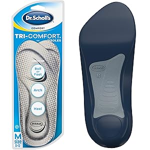 Dr. Scholl&rsquo;s TRI-COMFORT Insoles // Comfort for Heel, Arch and Ball of Foot with Targeted Cushioning and Arch Support (for Men's 8-12, also available Women's 6-10)