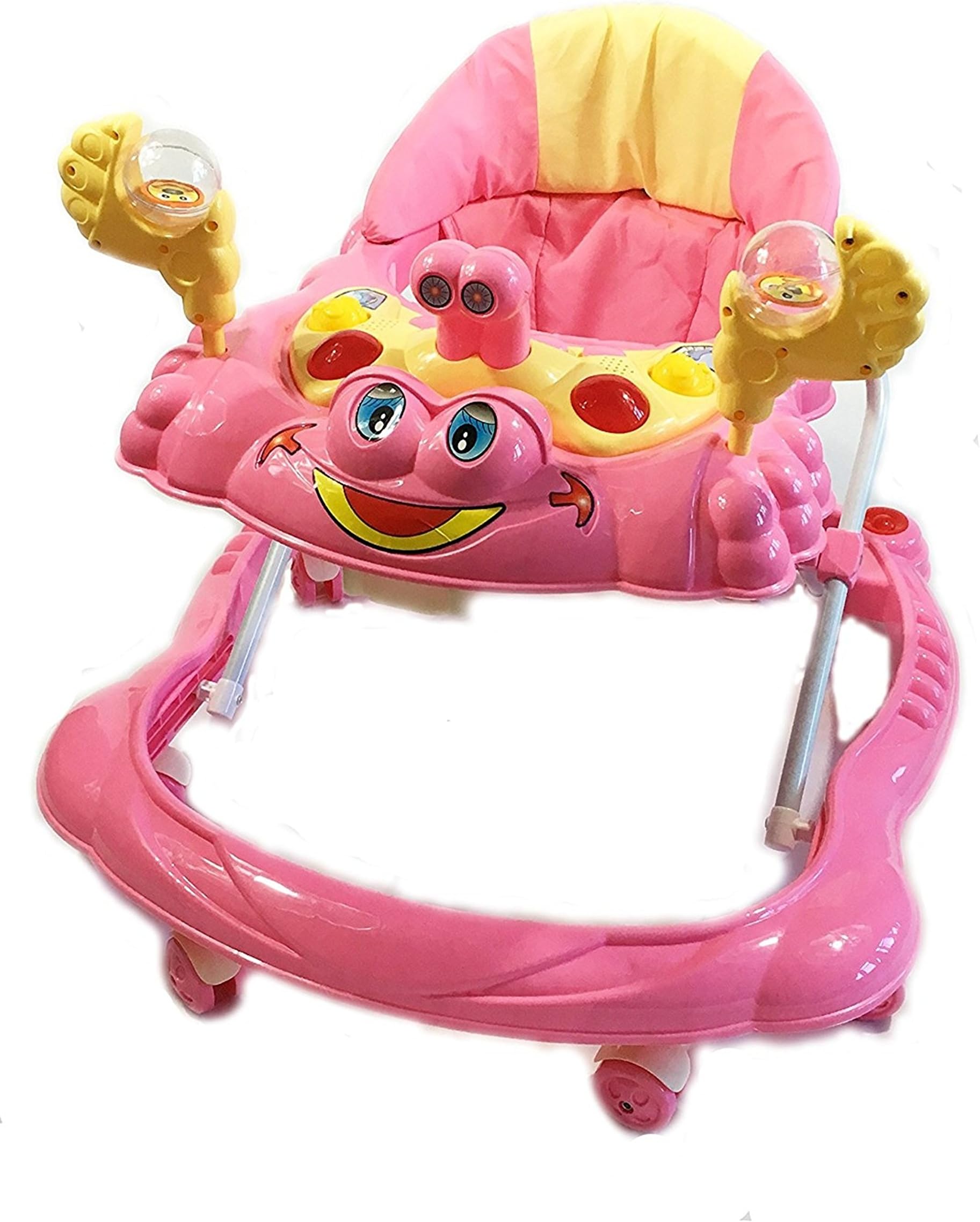 Baby Walker First Steps Activity Bouncer Musical Toy WOODFIELD® Push Along Pink Ride On (Pink)