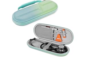 SKYREH Stethoscope Hard Case, Shockproof Slim Travel Storage Bag for 3M Littmann Classic III, 3M Littmann Cardiology IV, Lightweight II S.E, Omron, ADC, MDF Acoustica Stethoscope (Seaside Ombre)