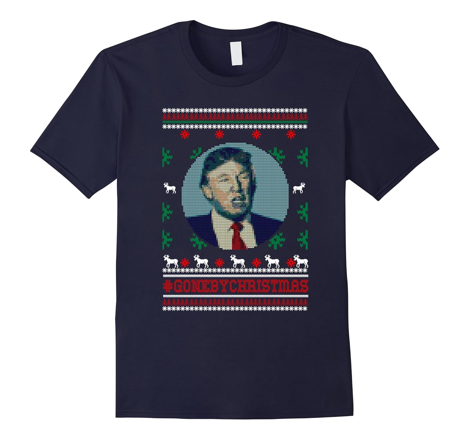 Gone By Christmas Anti Trump 8 Bit Design Christmas Gift Tee-ANZ