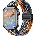 Nylon Sport Loop Watch Bands Compatible with Apple Watch Band Ultra 2 1 49mm 45mm 44mm 42mm 41mm 40mm 38mm, Soft Braided Woven Magnetic Clasp Strap for iWatch Series 10/9/8/7/6/5/4/3/SE,Women Men