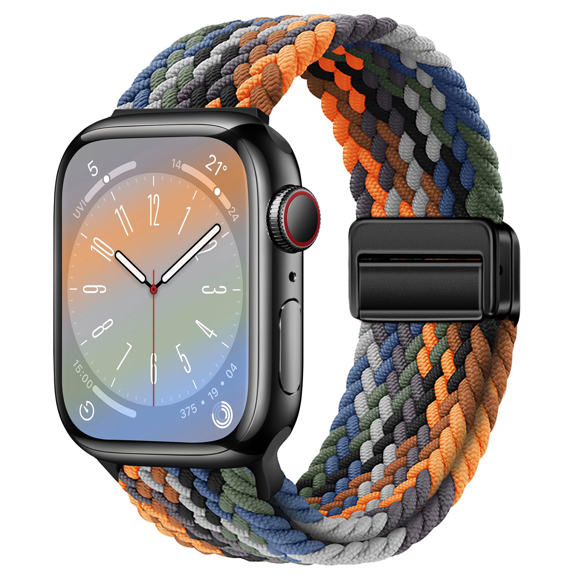 Nylon Sport Loop Watch Bands Compatible with Apple Watch Band Ultra 3 2 49mm 46mm 45mm 44mm 42mm 41mm 40mm 38mm,Soft Braided Woven Magnetic Clasp Strap for iWatch Series 11/10/9/8/7/6/5/4/SE,Women Men