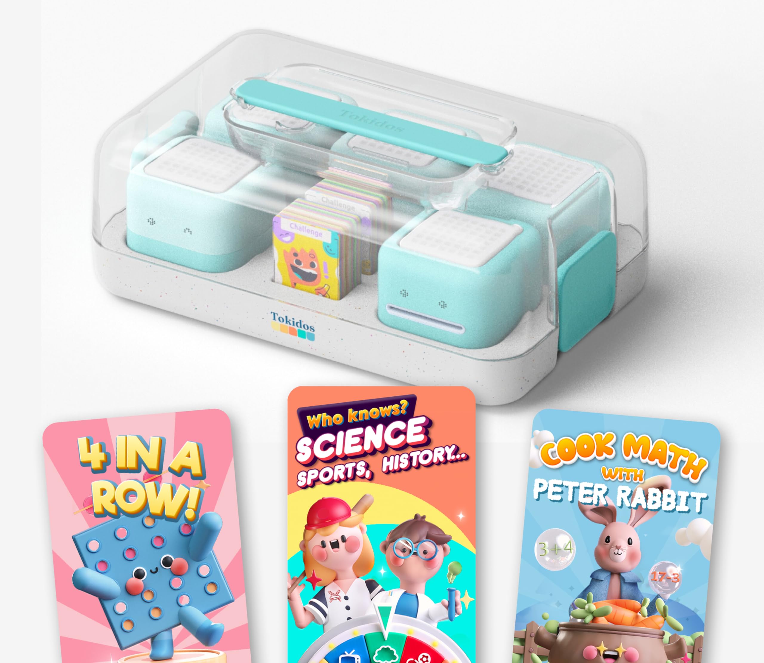 Photo 1 of Tokidos PlayCubes: Screen-Free Educational Console for Ages 5-8. Rechargeable Interactive System for Solo/Group Play. Develops Math, Logic, & Problem Solving Skills. Travel-Ready Screen Alternative.