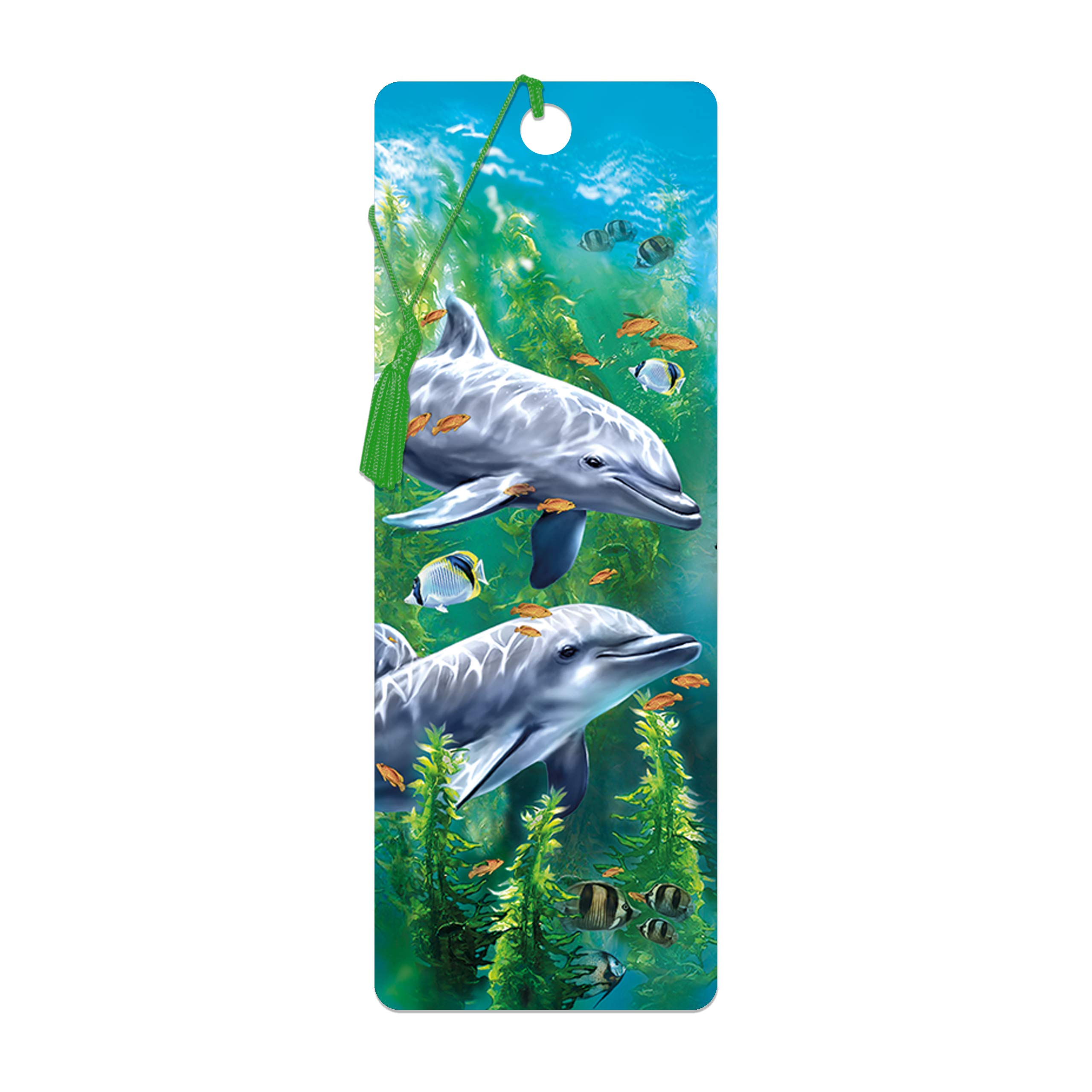 3D LiveLife Bookmark - Dolphin Kelp Bed from Deluxebase. Cute Lenticular Dolphin Page Marker. Animal Themed Accessories for Book Lovers. Small Gifts for Men, Women, Writers and Teachers.