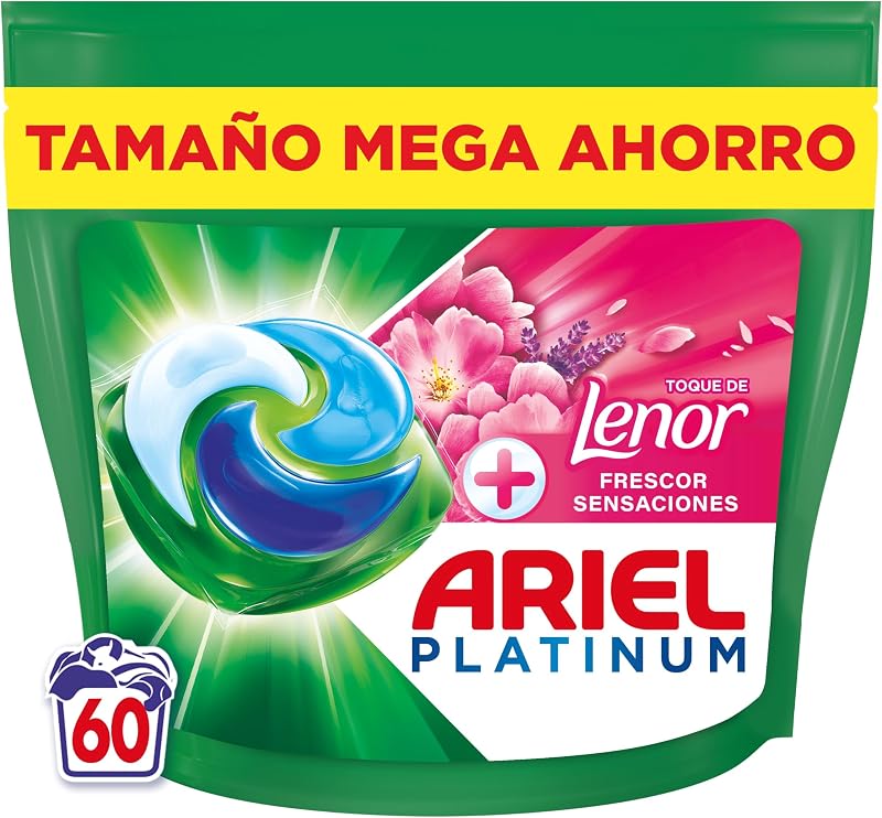 Ariel PODs Platina, Detergente Líquido Em Cápsulas Frescura Sensações Cápsulas, 60 Lavagens