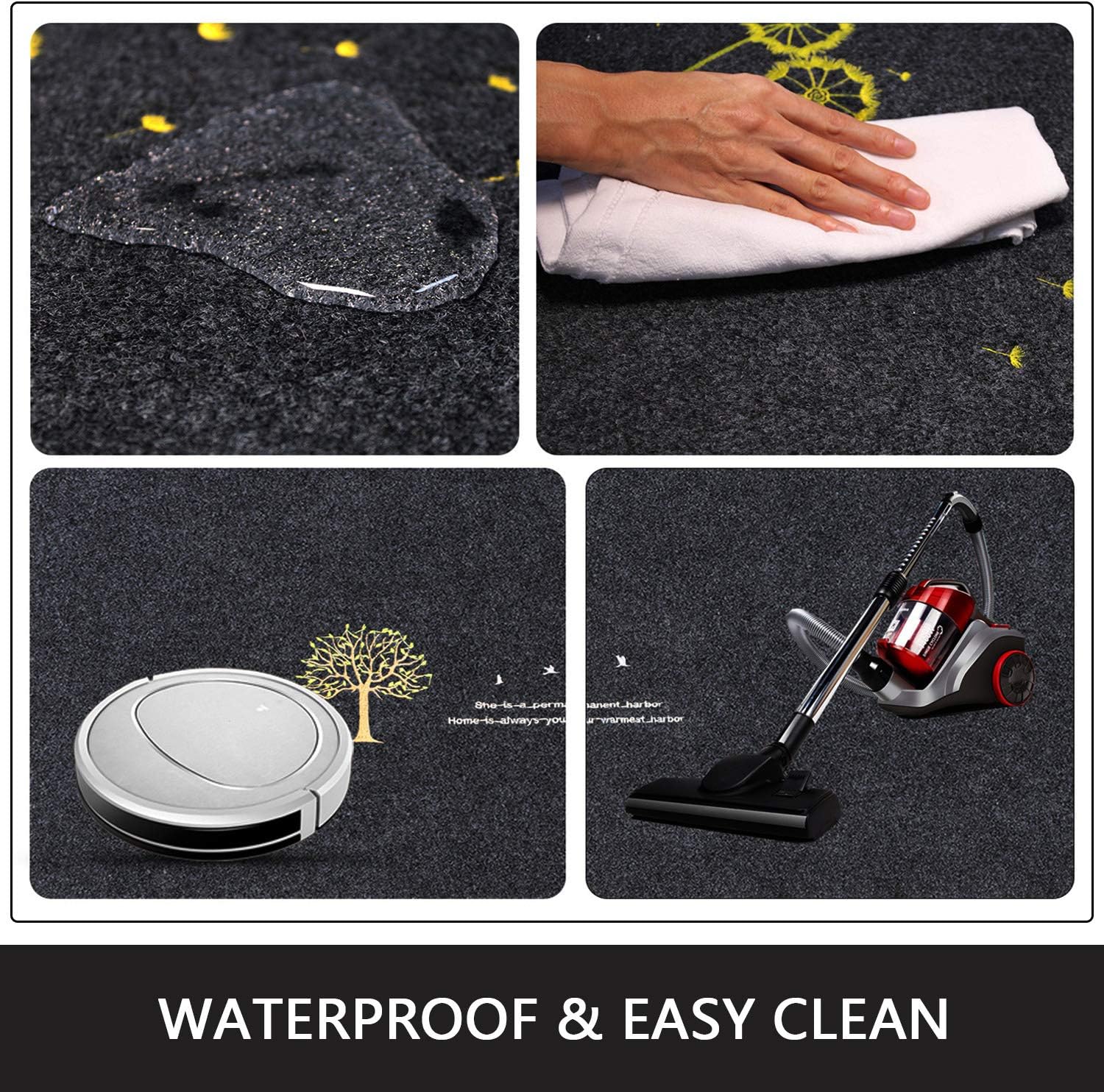Aocii Kitchen Rugs and Mats 2 Piece Set, 20X32''+20x63'' Rugs for Floor, Kitchen Runner Easy Washable Area Rugs, Waterproof and Oil Absorbent Comfort Floor Mat, Dirt-Resistant Rugs (Gray Carriage): Kitchen & Dining