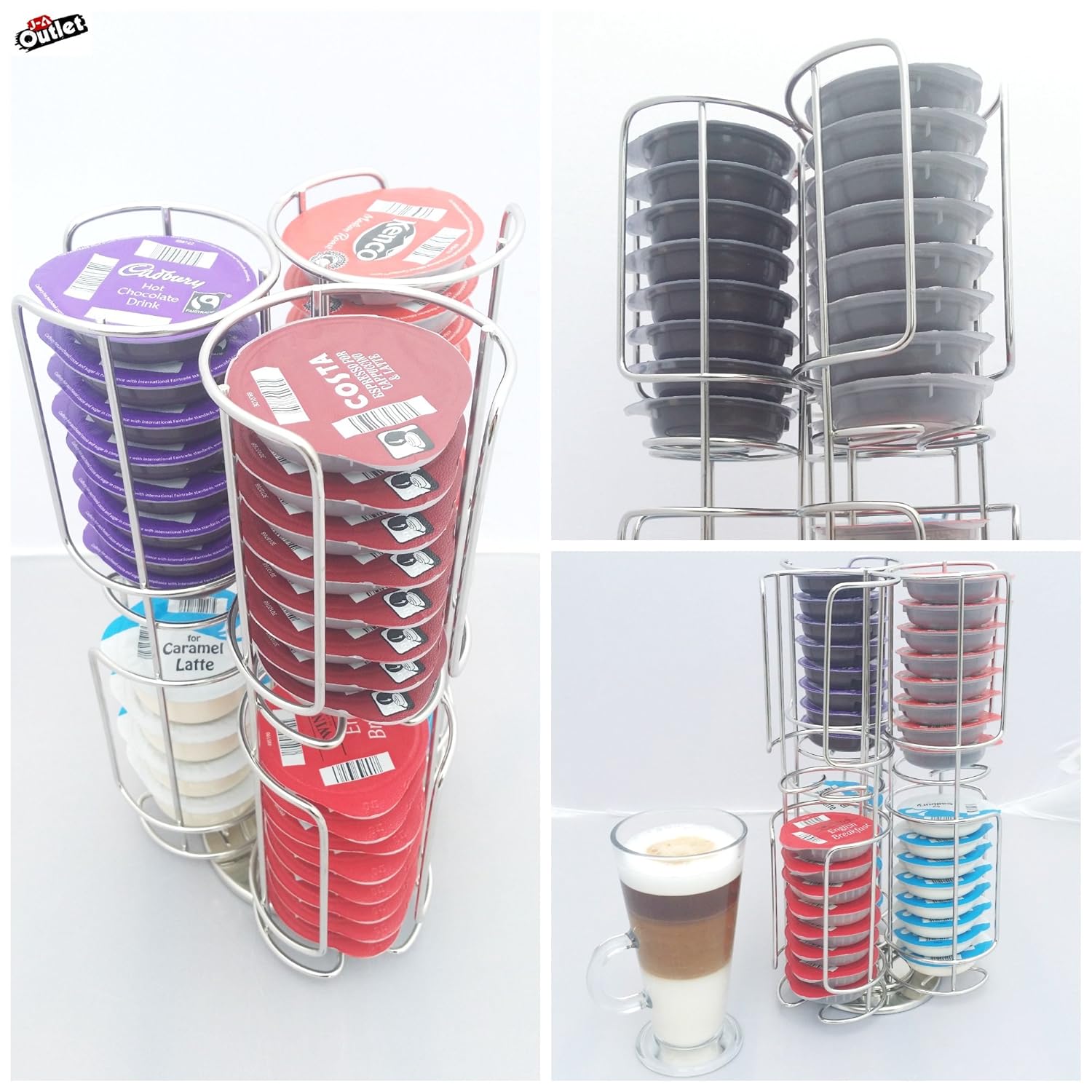 New Tassimo Pod Holder 48 Coffee Pod TDISC Capsule Dispenser Stainless