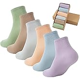 Digoon Women's Mini Crew Ankle Socks Pure Cotton Athletic Casual All Season Socks for Women