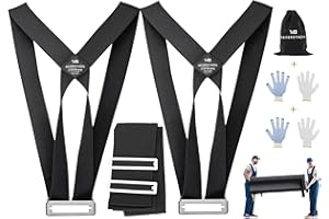 MAXBROTHERS Moving Straps(5" of Width), Lifting Straps for 2 Movers, Shoulder Moving Straps Perfect for Equipment, Appliances, Heavy Objects up to 800lbs, Safely and Easily Like a Pro, Black