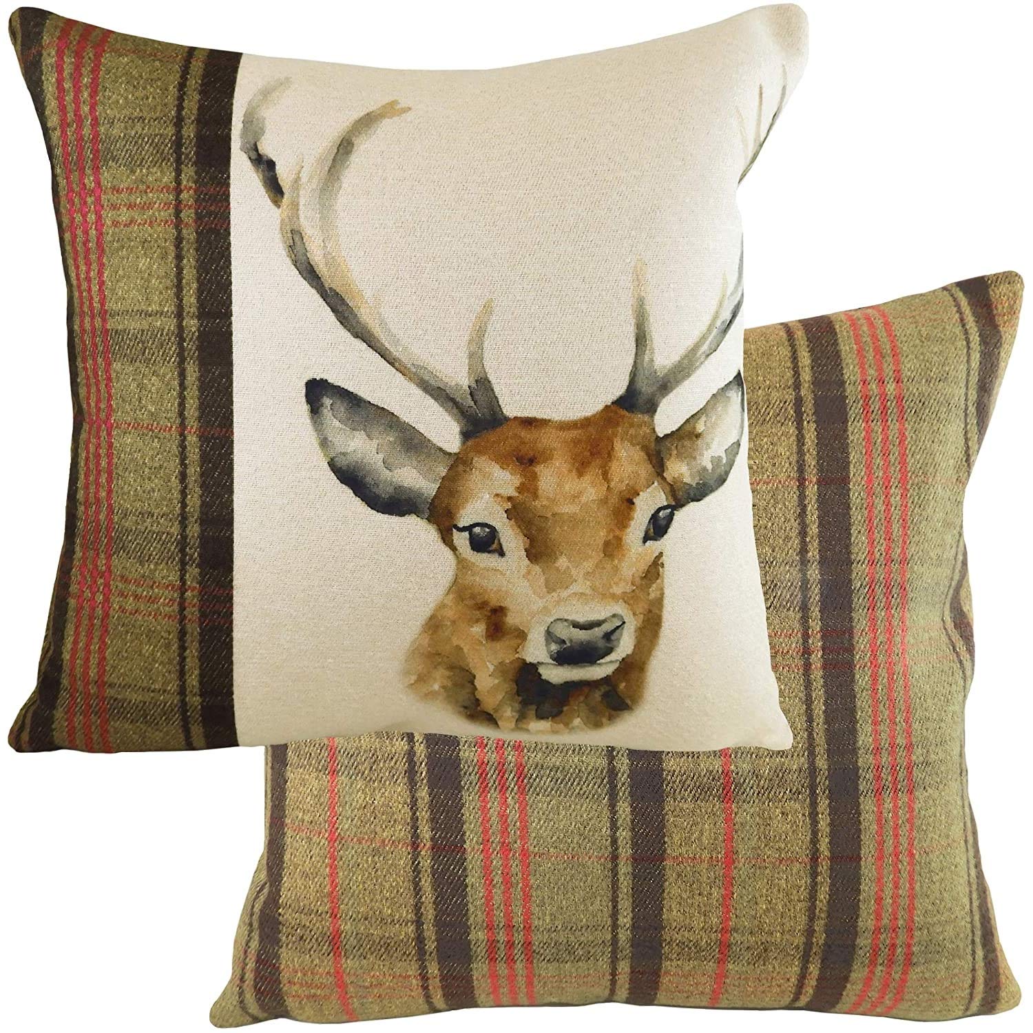Evans Lichfield Hunter Stag Cushion Cover, Multi, 40 x 60cm