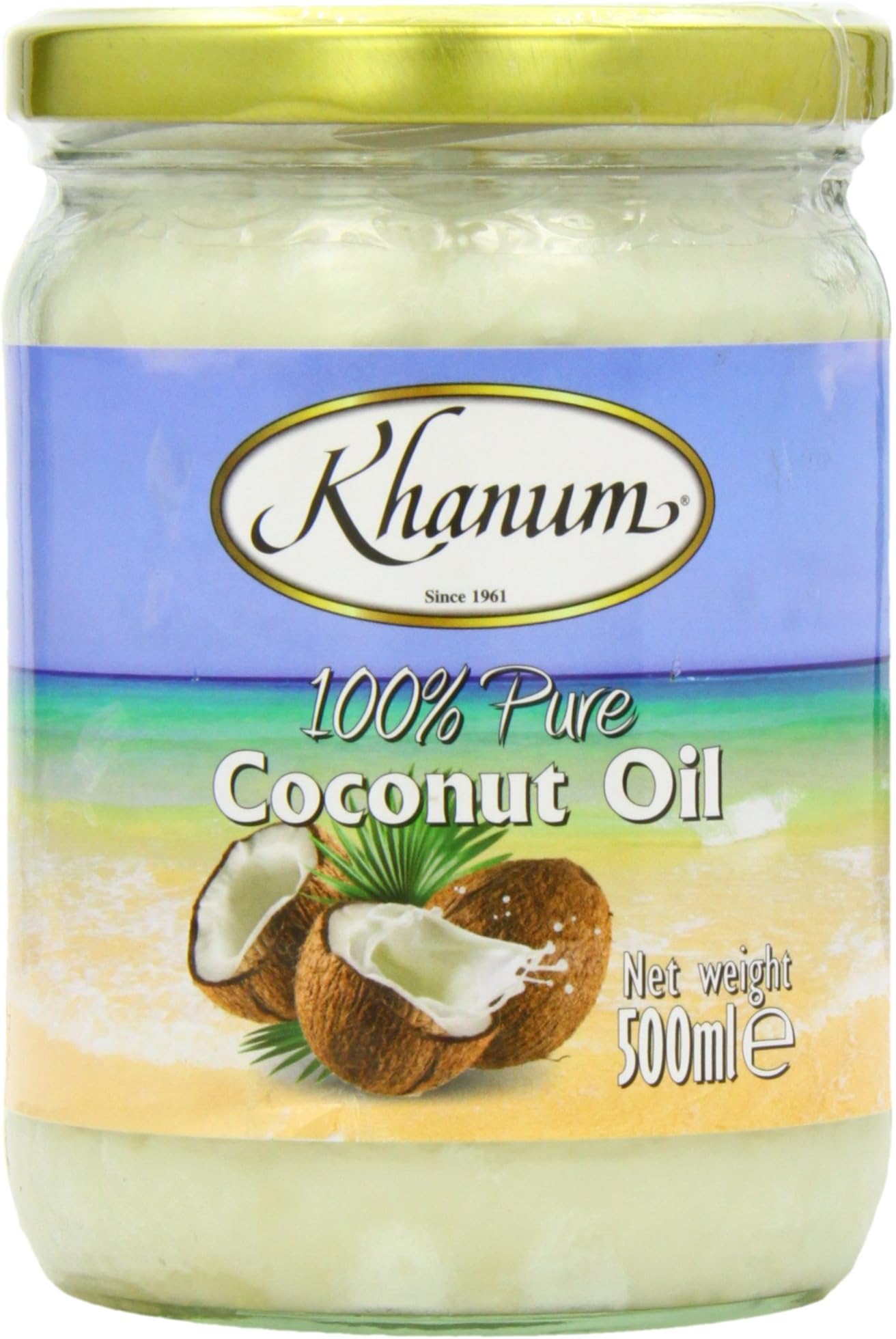 Khanum 100 Percent Pure Coconut Oil 500 ml (Pack of 6)