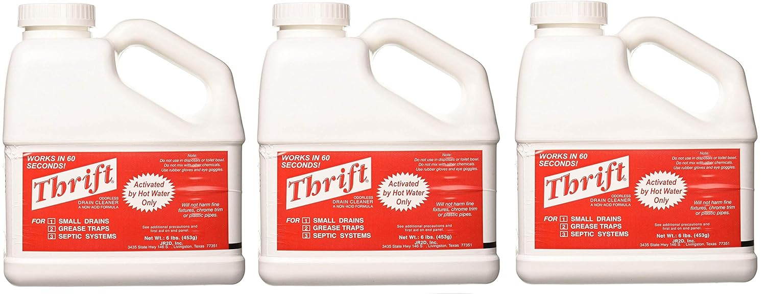 THRIFT T600 Alkaline Based 6 lb. Granular Drain Cleaner (3(Pack