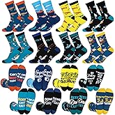 Haysandy 8 Pairs Men Funny Crew Socks Christmas Gifts Athletic Socks for Men Christmas Birthday Holiday Stocking Stuffer