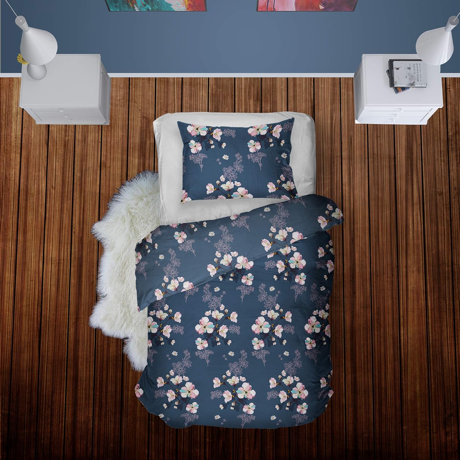 Florida 130GSM Cotton Single Bed Sheet with 2 Pillow Covers बेडशीट