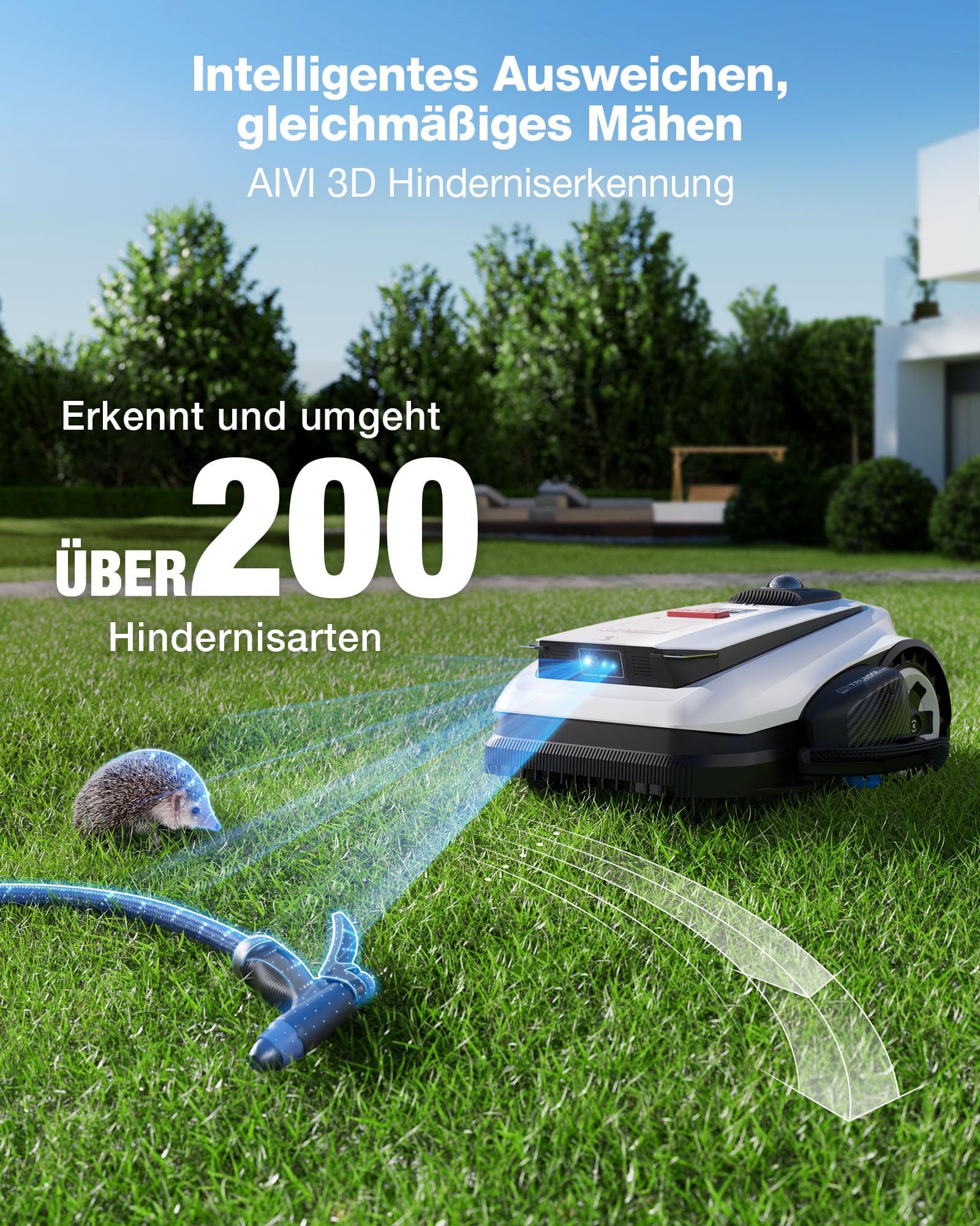ECOVACS GOAT A1600 LiDAR PRO Care Kit Mähroboter ohne Begrenzungskabel, 1.600 m², 360° Dual-LiDAR-Navigation, automatische Kartierung, KI-3D-Hindernisvermeidung, superschnelles Laden, 50 % Steigung 7