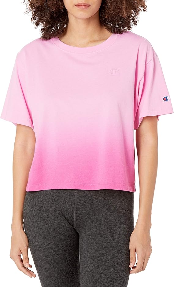 Champion Women's The Cropped Tee Ombre TShirt Amazon.co.uk Clothing