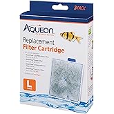 Aqueon Aquarium Fish Tank Replacement Filter Cartridges, Large - 3 Pack | Fish tank filter cartridge with activated carbon, rinse-install tab, change every 4 weeks, fits canister filter 200-400